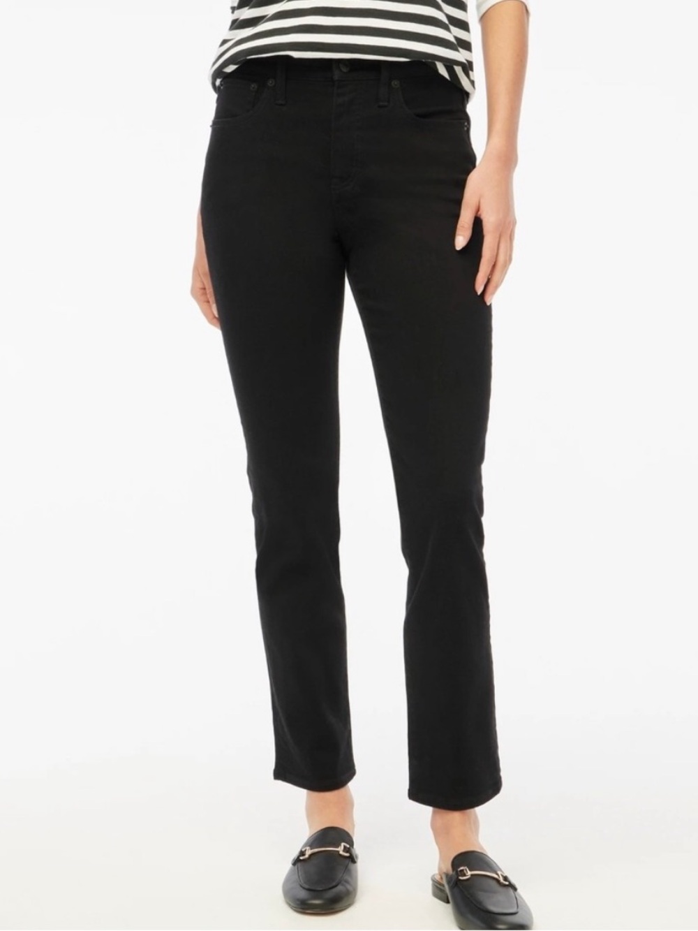 J. Crew Factory Black Essential Straight-Leg Women's Jeans in All-Day Stretch 29